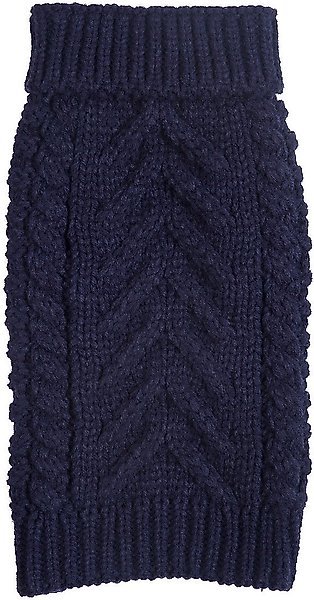 Show full view: Fab Dog Super Chunky Turtleneck Dog Sweater, Navy, 10" slide 3 of 7