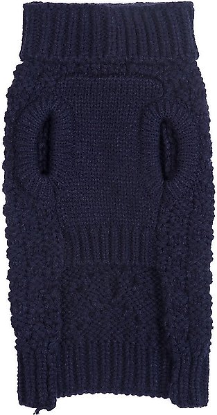 Show full view: Fab Dog Super Chunky Turtleneck Dog Sweater, Navy, 10" slide 4 of 7