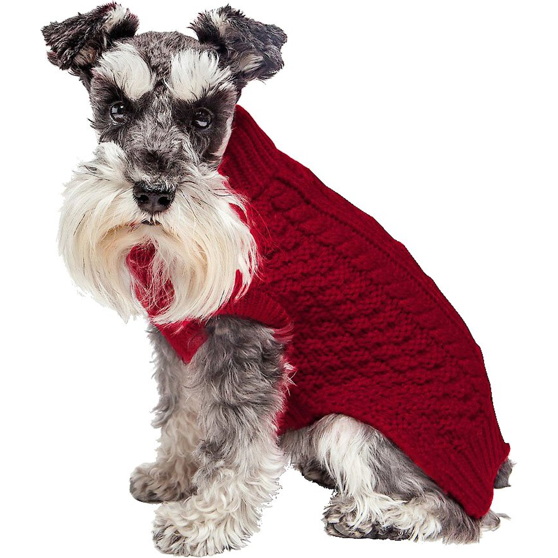 fabdog Super Chunky Turtleneck Dog Sweater, Red, 10"