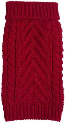 Show full view: Fab Dog Super Chunky Turtleneck Dog Sweater, Red, 10" slide 3 of 7