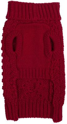 Show full view: Fab Dog Super Chunky Turtleneck Dog Sweater, Red, 10" slide 4 of 7