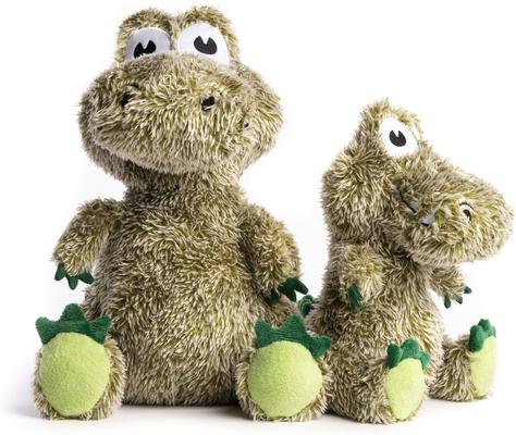 Show full view: fabdog Alligator Fluffy Tough Squeaky Plush Dog Toy, Green, Large slide 2 of 3