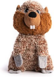 fabdog Beaver Fluffy Tough Squeaky Plush Dog Toy, Brown, Large