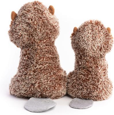 Show full view: fabdog Beaver Fluffy Tough Squeaky Plush Dog Toy, Brown, Small slide 4 of 6