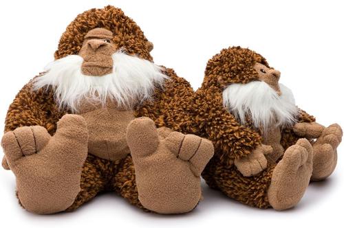 Show full view: fabdog Big Foot Fluffy Tough Squeaky Plush Dog Toy, Brown, Large slide 2 of 4