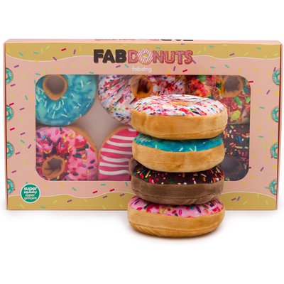 fabdog fabdog Box of Doughnuts Squeaky Stuffing-Free Plush Dog Toy