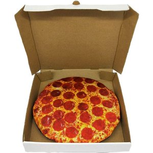 fabdog Box of Pizzas Squeaky Stuffing-Free Plush Dog Toy