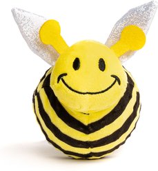 fabdog Bumble Bee Faball Squeaky Stuffing-Free Dog Toy, Yellow, Large