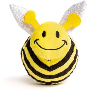 fabdog Bumble Bee Faball Squeaky Stuffing-Free Dog Toy, Yellow, Small