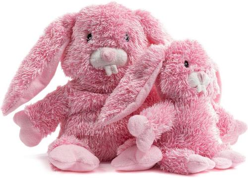 Show full view: fabdog Bunny Fluffy Tough Squeaky Plush Dog Toy, Pink, Small slide 3 of 4