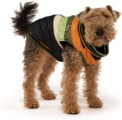 fabdog Chevron Dog Coat, Black, 24-in