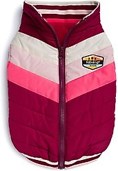 fabdog Chevron Dog Coat, Burgundy, 20-in