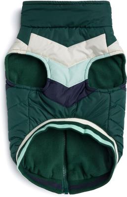 Show full view: fabdog Chevron Dog Coat, Green, 14-in slide 2 of 4