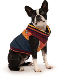 fabdog Chevron Dog Coat, Navy, 24-in
