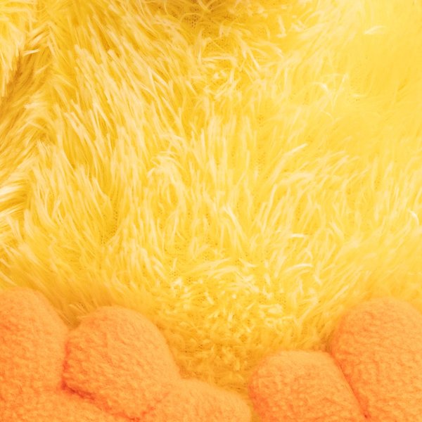 Show full view: fabdog Chicken Fluffy Tough Squeaky Plush Dog Toy, Yellow, Large slide 3 of 5