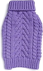 fabdog Chunky Turtleneck Solid Dog Sweater, Lilac, 24-in