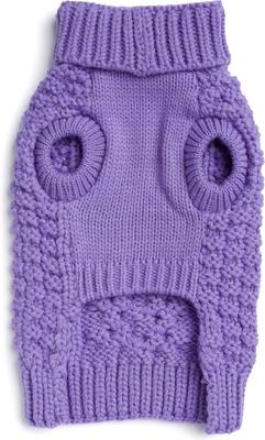 Show full view: fabdog Chunky Turtleneck Solid Dog Sweater, Lilac, 24-in slide 2 of 3