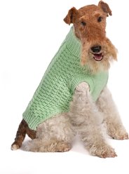 fabdog Chunky Turtleneck Solid Dog Sweater, Mint, 10-in