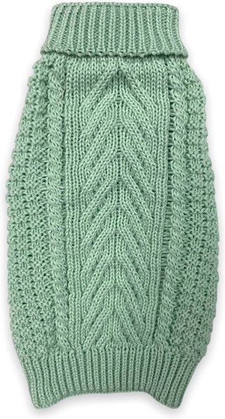 Show full view: fabdog Chunky Turtleneck Solid Dog Sweater, Mint, 18-in slide 2 of 5