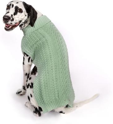 Show full view: fabdog Chunky Turtleneck Solid Dog Sweater, Mint, 24-in slide 4 of 5