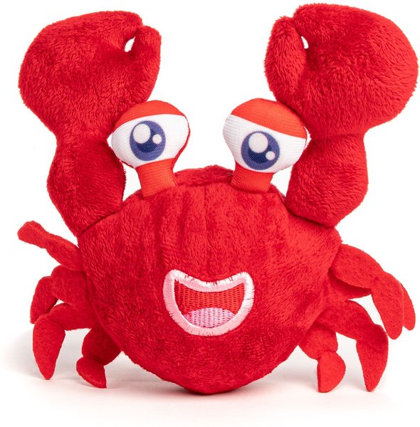 fabdog Crab Faball Squeaky Stuffing-Free Dog Toy, Red