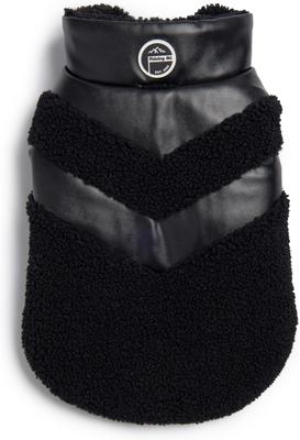 Show full view: fabdog Fab Ski Leather Shearling Dog Coat, Black, 12-in slide 2 of 3