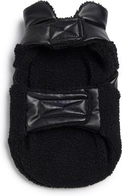 Show full view: fabdog Fab Ski Leather Shearling Dog Coat, Black, 12-in slide 3 of 3