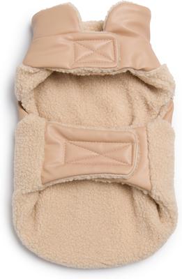 Show full view: fabdog Fab Ski Leather Shearling Dog Coat, Tan, 14-in slide 3 of 3