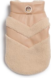 fabdog Fab Ski Leather Shearling Dog Coat, Tan, 22-in slide 2 of 3