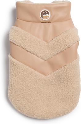 Show full view: fabdog Fab Ski Leather Shearling Dog Coat, Tan, 22-in slide 2 of 3