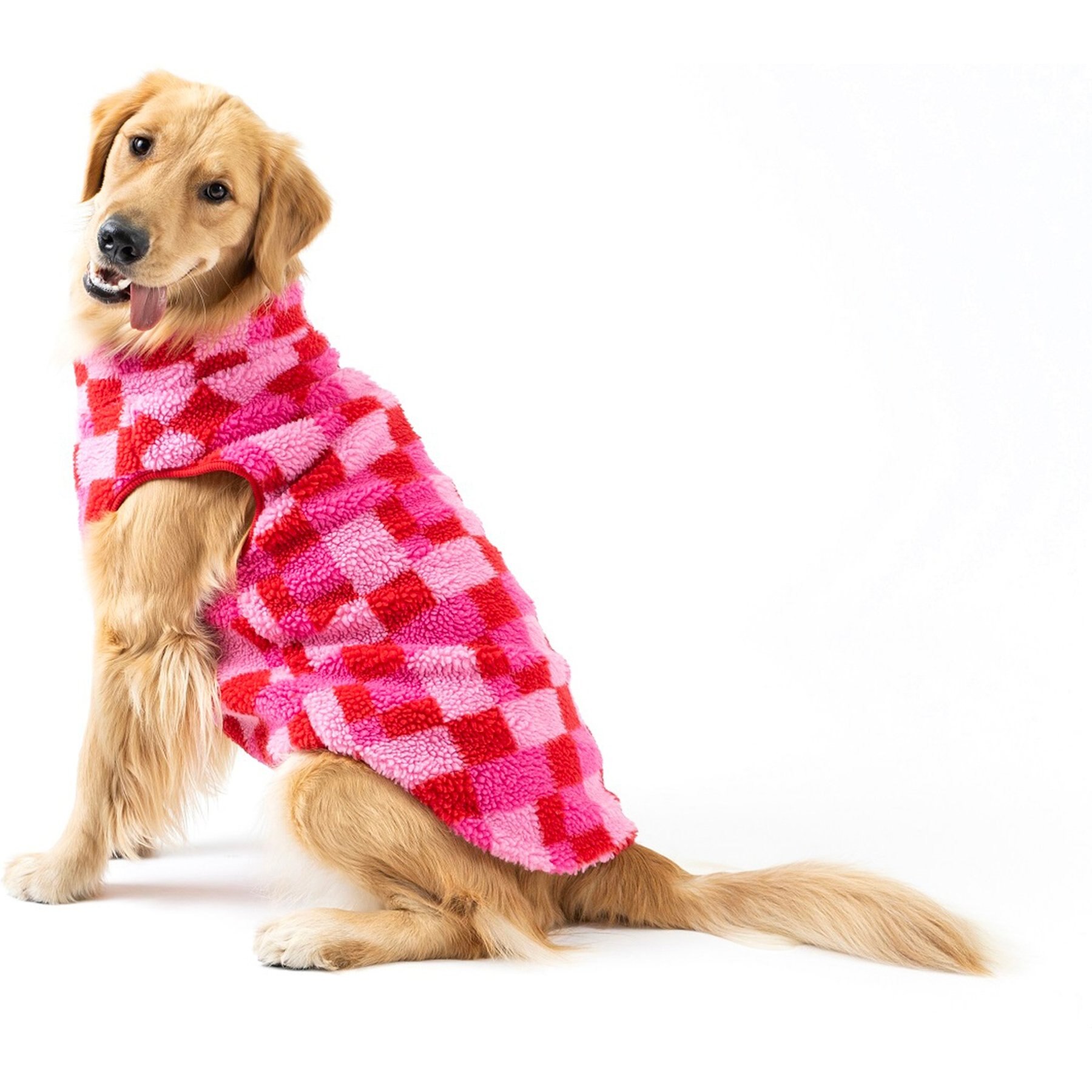 fabdog Fab Ski Sherpa Dog Vest, Pink, 24-in