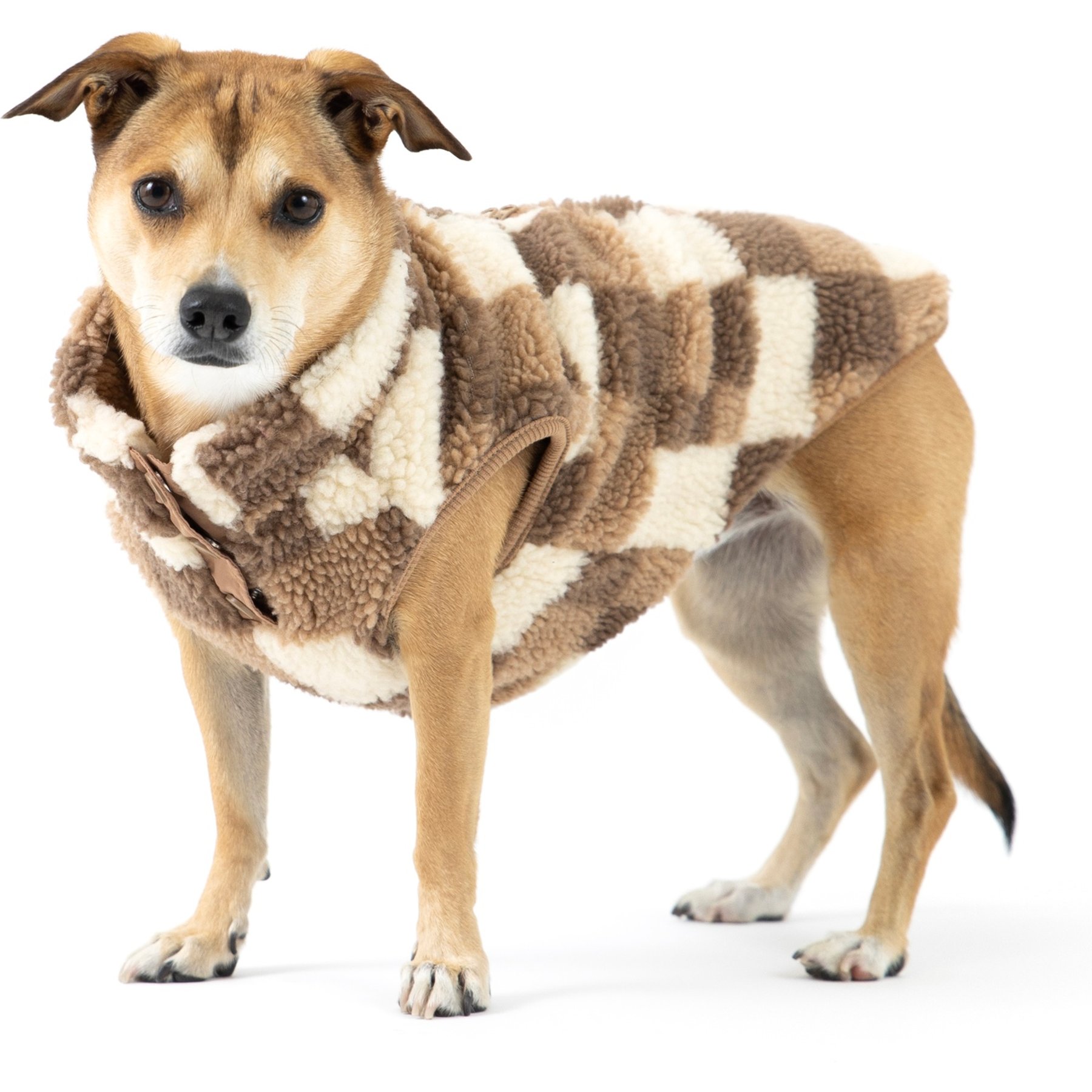 fabdog Fab Ski Sherpa Dog Vest, Tan, 24-in