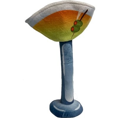 fabdog fabdog Fabtough Martini Squeaky Plush Dog Toy, Small