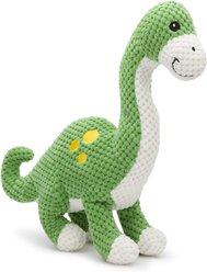 fabdog Floppy Brontosaurus Dinosaur Squeaky Plush Dog Toy, Green, Small