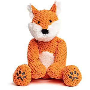 fabdog Floppy Fox Squeaky Plush Dog Toy, Orange, Small