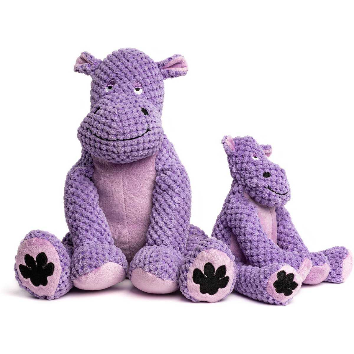 fabdog Floppy Hippo Squeaky Plush Dog Toy, Large