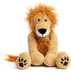 fabdog Floppy Lion Squeaky Plush Dog Toy, Gold, Large
