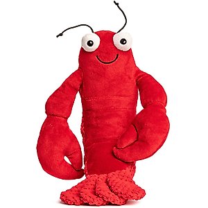 fabdog Floppy Lobster Squeaky Plush Dog Toy, Red, Small