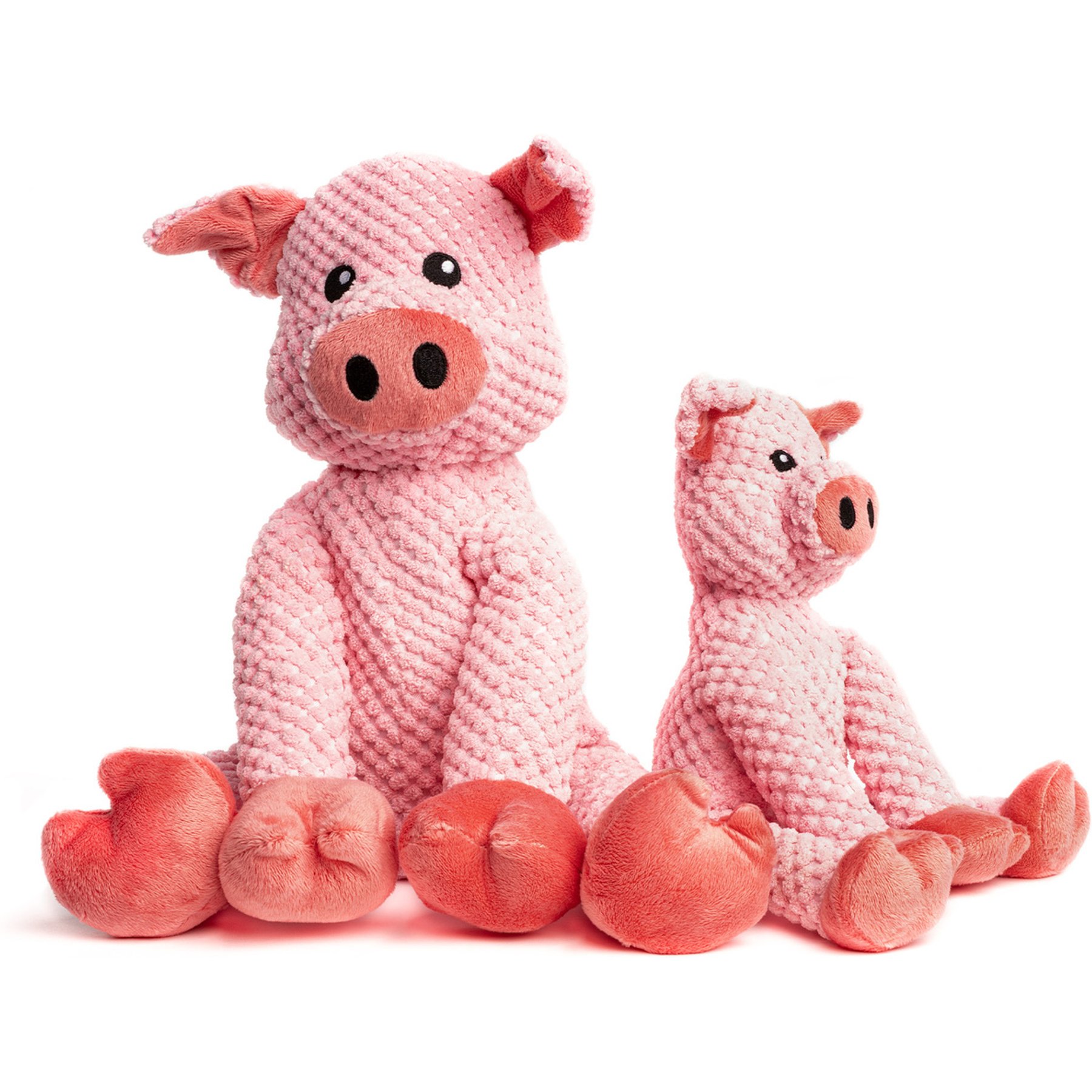 fabdog Floppy Pig Squeaky Plush Dog Toy, Large