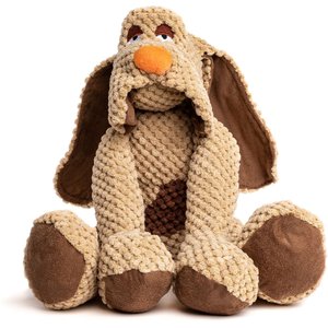 fabdog Floppy Squeaky Plush Dog Toy, Beige Large