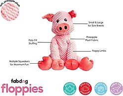 fabdog Floppy Stegosaurus Dinosaur Squeaky Plush Dog Toy, Red, Small slide 2 of 3