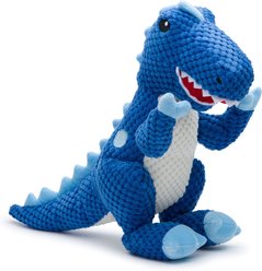 fabdog Floppy T-Rex Dinosaur Squeaky Plush Dog Toy, Blue, Large