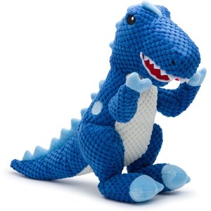 fabdog Floppy T-Rex Dinosaur Squeaky Plush Dog Toy, Blue, Small