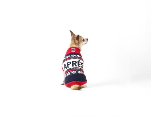 Show full view: fabdog Graphic Apres Dog Sweater, Navy, 14-in slide 3 of 6
