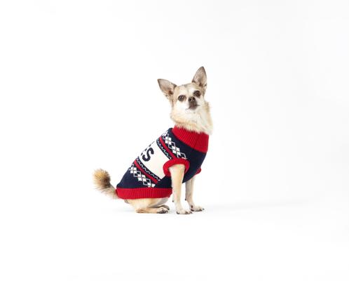 Show full view: fabdog Graphic Apres Dog Sweater, Navy, 16-in slide 4 of 6