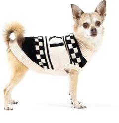 fabdog Graphic Mini Check Dog Sweater, Black, 16-in slide 1 of 4