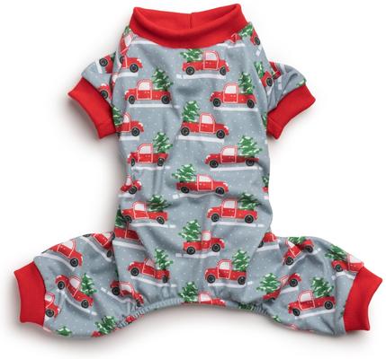 Show full view: fabdog Graphic X-MAS Truck Dog Pajamas, Multi-color, 8-in slide 1 of 6
