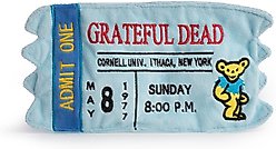 fabdog Grateful Dead Admission Ticket Squeaky Stuffing-Free Plush Dog Toy