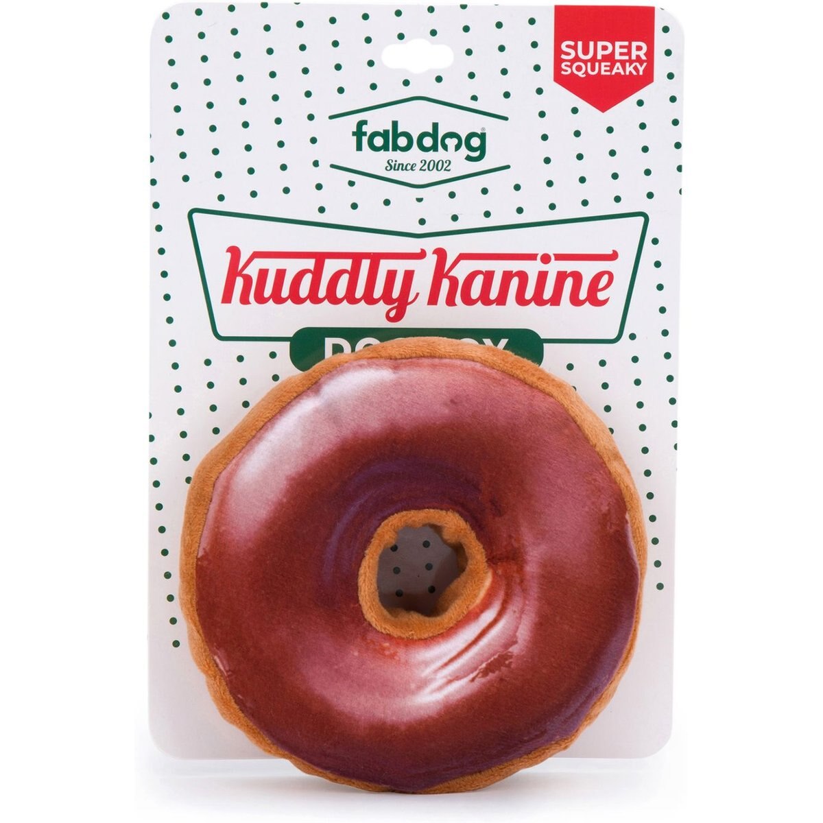 fabdog Kuddly Kanine Donut Squeaky Stuffing-Free Plush Dog Toy
