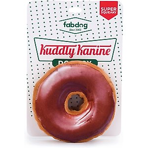 fabdog Kuddly Kanine Donut Squeaky Stuffing-Free Plush Dog Toy